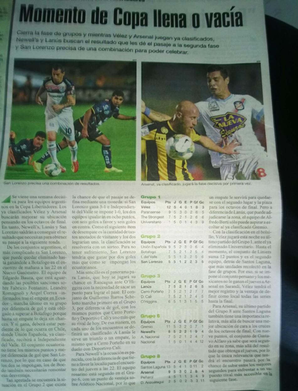 Jornal argentino sobre o Botafogo (Foto: Alexandre Braz)