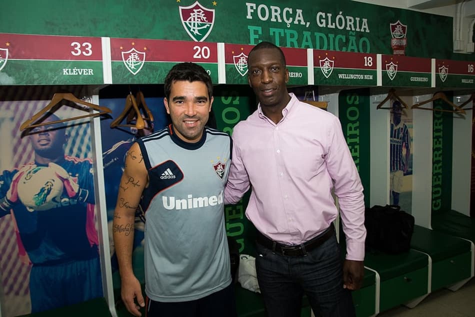 Michael Johnson e Deco (Foto: Bruno Haddad/Fluminense FC)