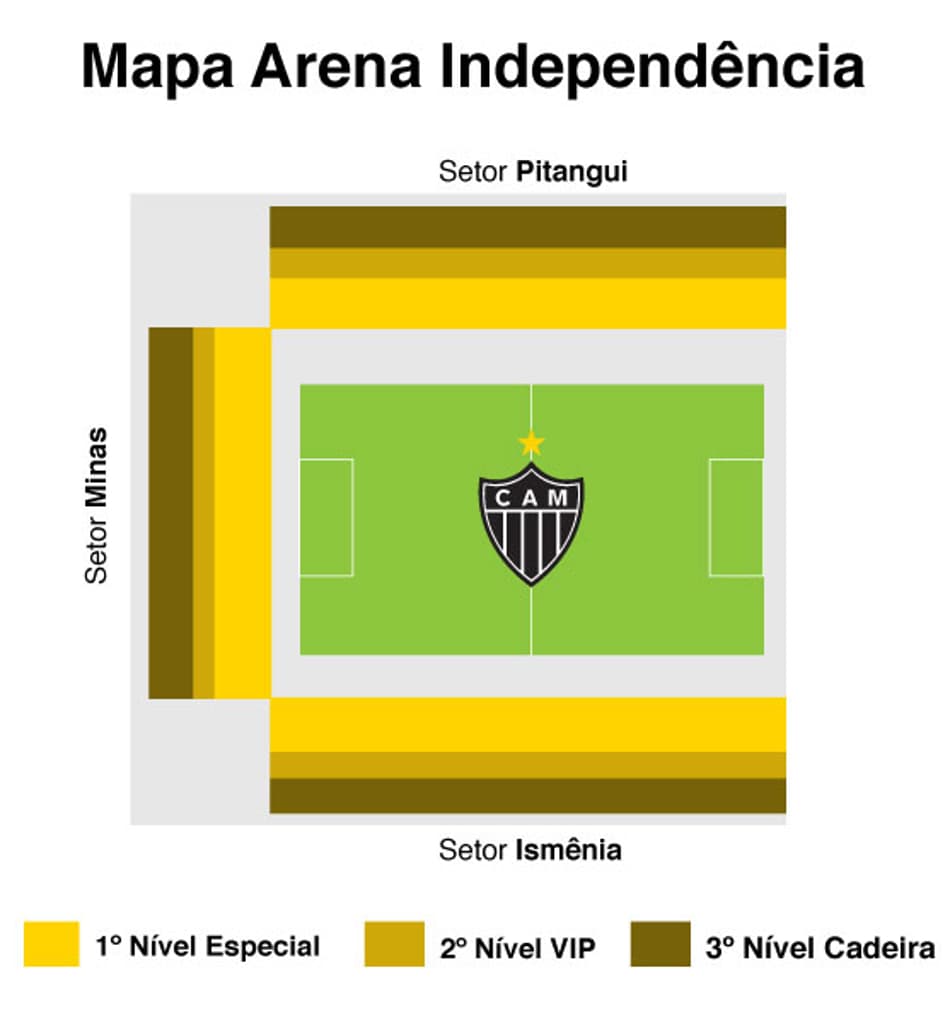 Site do Galo disponibiliza mapa dos setores do Independência (Foto: Divulgação)