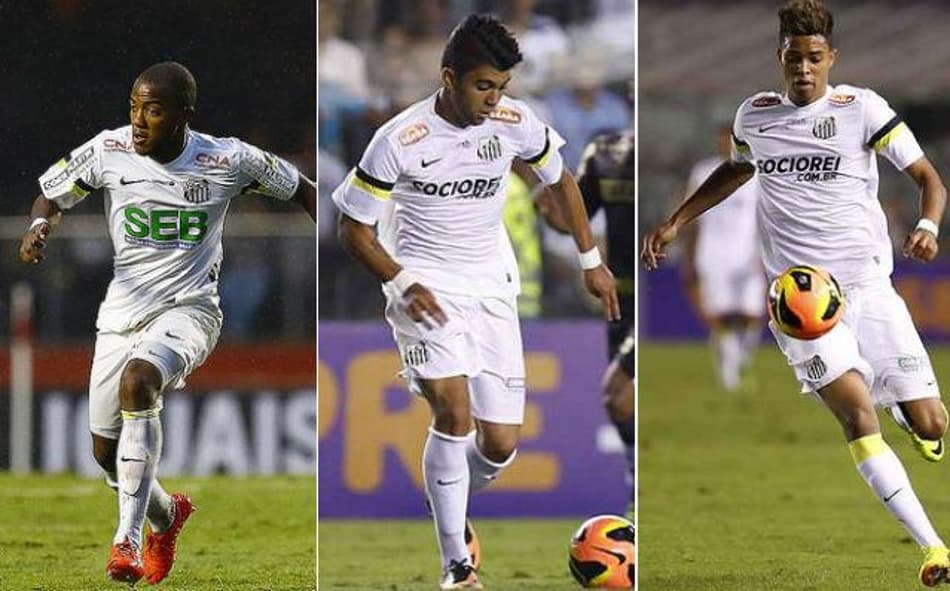 Barcelona tem a preferência de três promessas do Santos (Foto: Montagem)