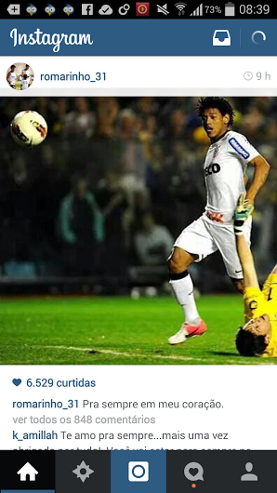 Romarinho colocou mensagem em tom de despedida em seu Instagram