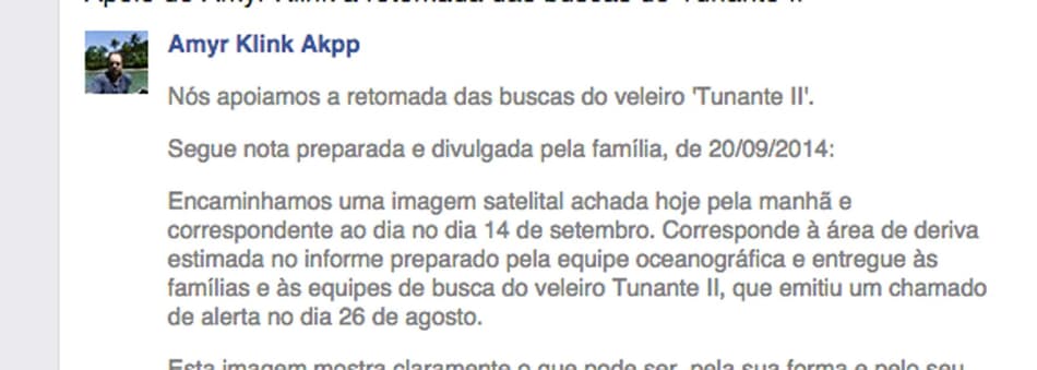 Amyr Klink apoia pedido de retomada (Foto: Reprodução)