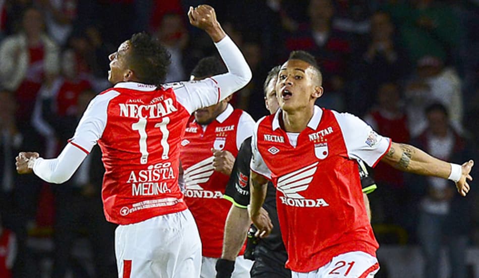 HOME: Santa Fe x Olimpia - Gol do Santa Fe (Foto: Luis Acosta/ AFP)