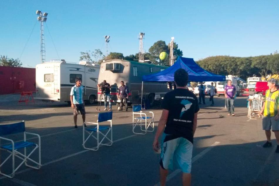 Acampamento dos argentinos (Foto: Marcio Porto)