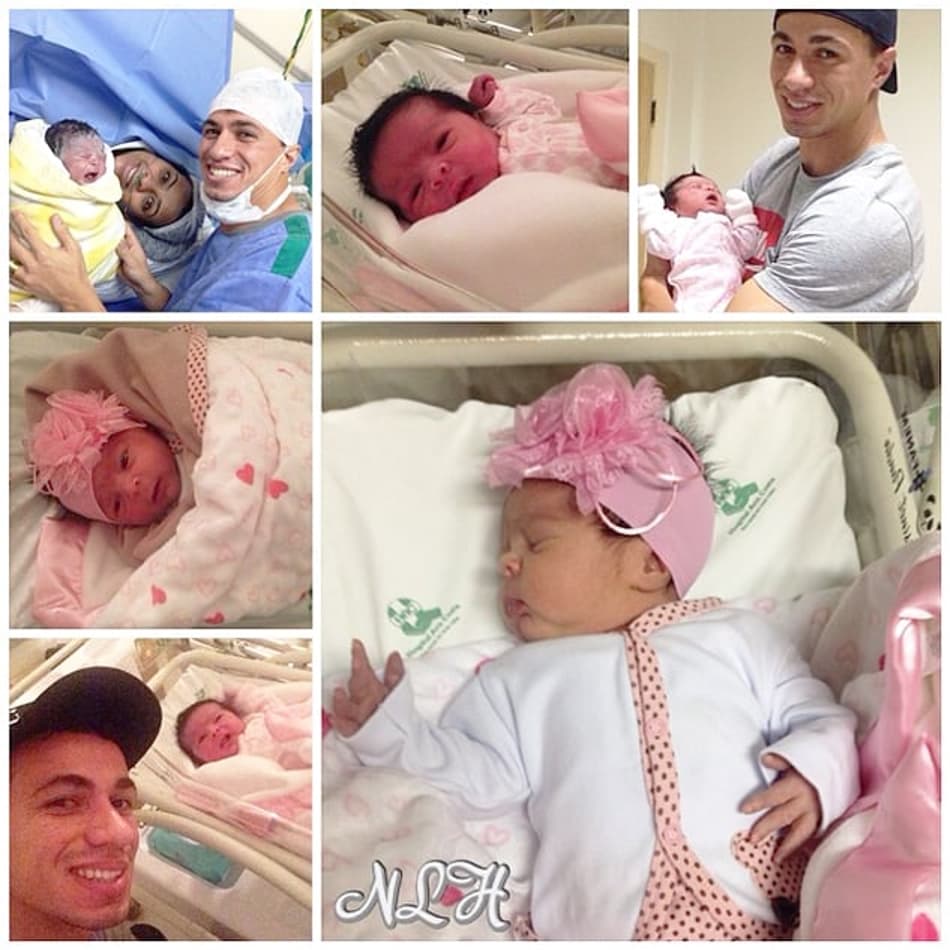 Nasce filha do atacante Leandro Damião (Foto: Reprodução/Instagram)