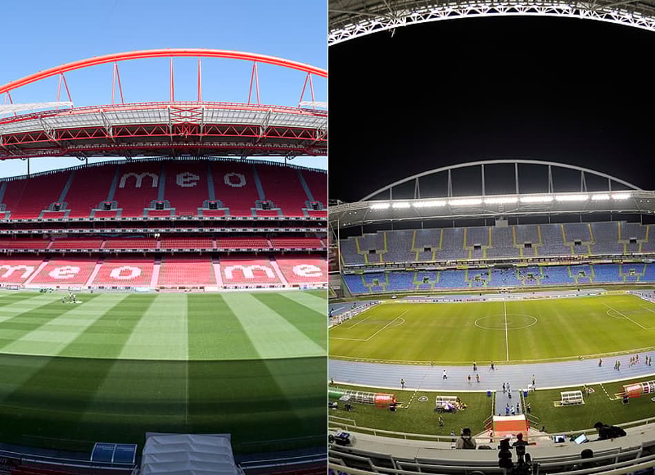 Estádio da Luz e Engenhão (Fotos: Divulgação e Bruno de Lima/LANCE!Press)