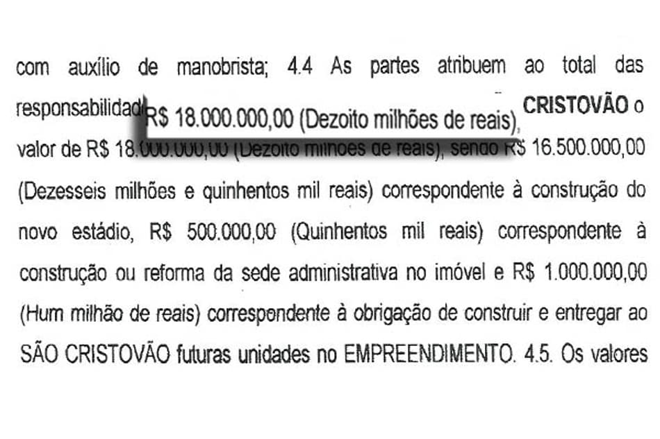 Valor total oferecido pela compra do Figueira de Melo (Foto: Reprodução)