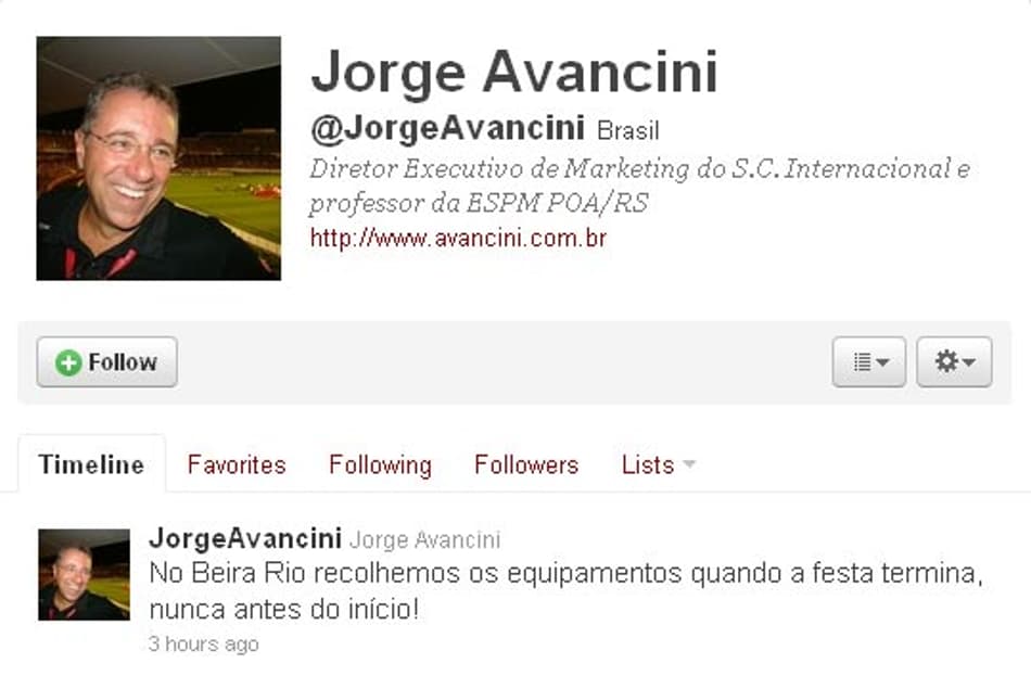 Twitter Jorge Avancini (Foto: Reprodução)