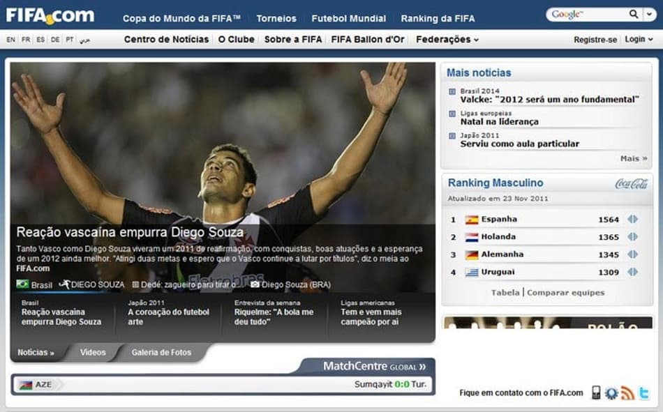 Print Fifa.com - Diego Souza (Foto: Reprodução)