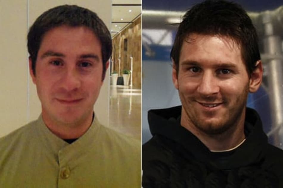 Funcionário de hotel e Messi (Fotos: Bruno Braz e Reuters)
