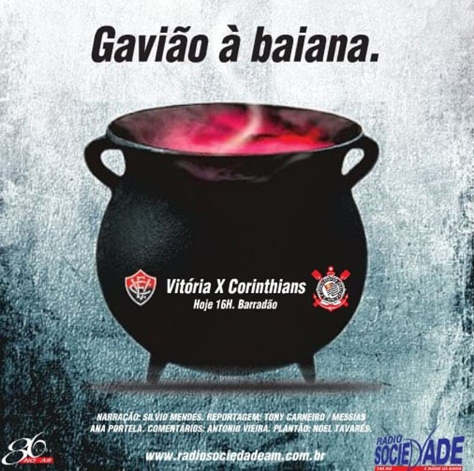 Anúncio de rádio baiana provoca o Corinthians (Foto: Reprodução)