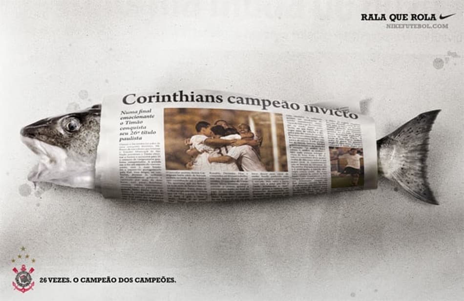 A nike, patrocinadora oficial do Corinthians no material esportivo, jogou por aí algumas imagens da série Rala que Rola em comemoração ao título