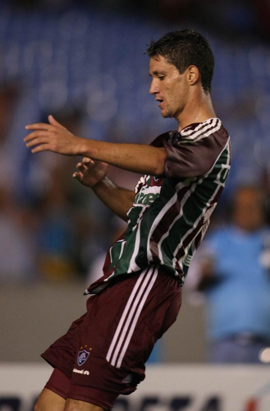 Jogo Flamengo 1 x 4 Fluminense. Thiago Neves comemorando o gol; (Foto: Julio Cesar Guimarae)