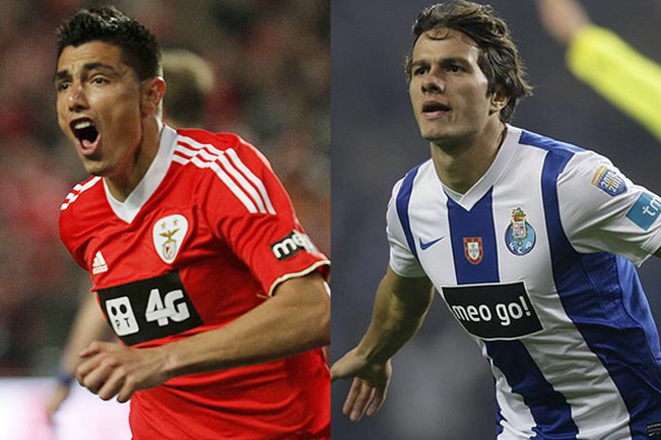 Cardozo (Benfica) + Kleber (Porto) (Foto: Reuters)
