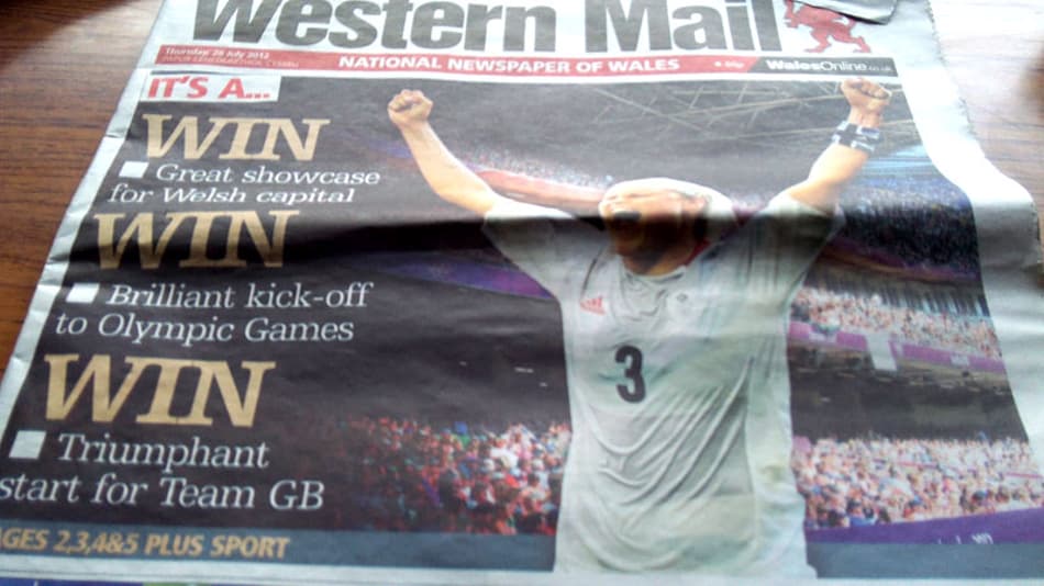 Orgulhosos, jornais galeses exaltam abertura olímpica no país