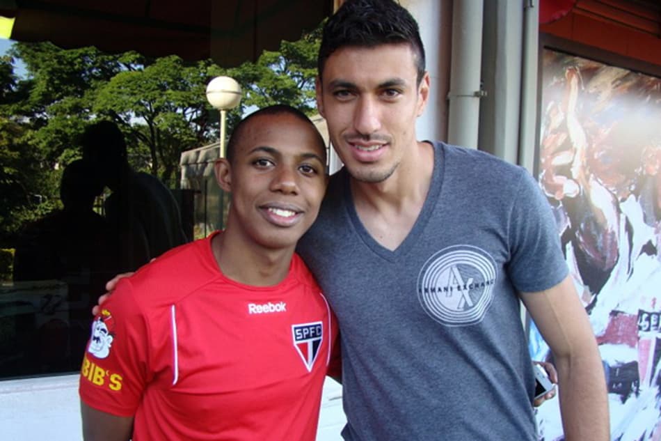 Xandão no treino do São Paulo (Foto: Divulgação/SPFC)