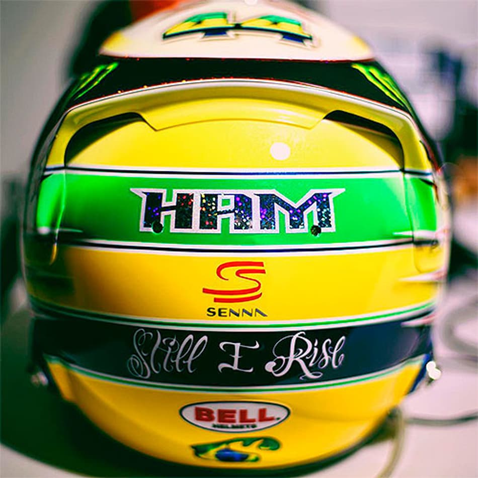 Lewis Hamilton correrá com capacete homenageando Ayrton Senna