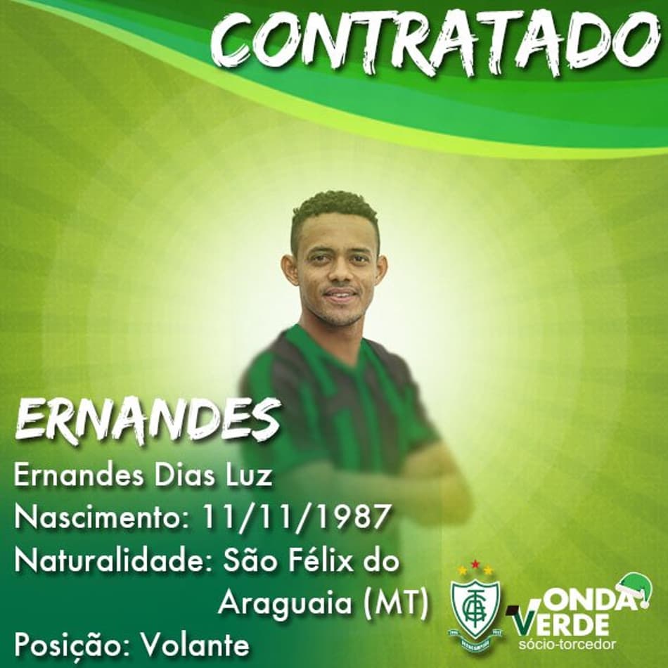 América-MG confirma a contratação de Ernanes