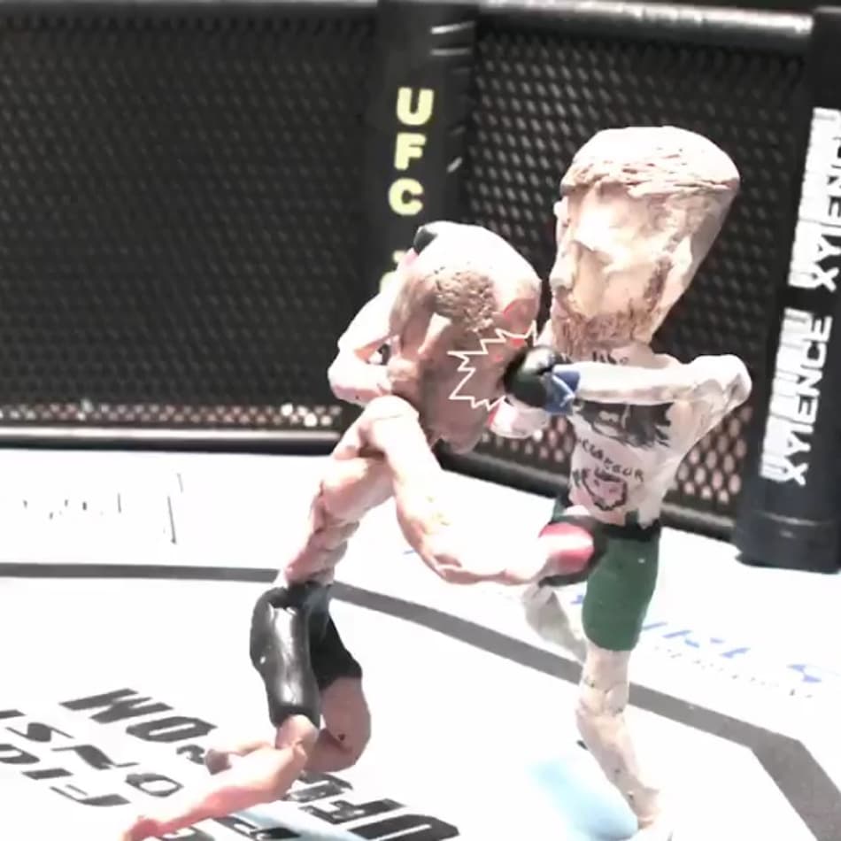 Arte de argila reproduz nocaute de José Aldo em Conor McGregor