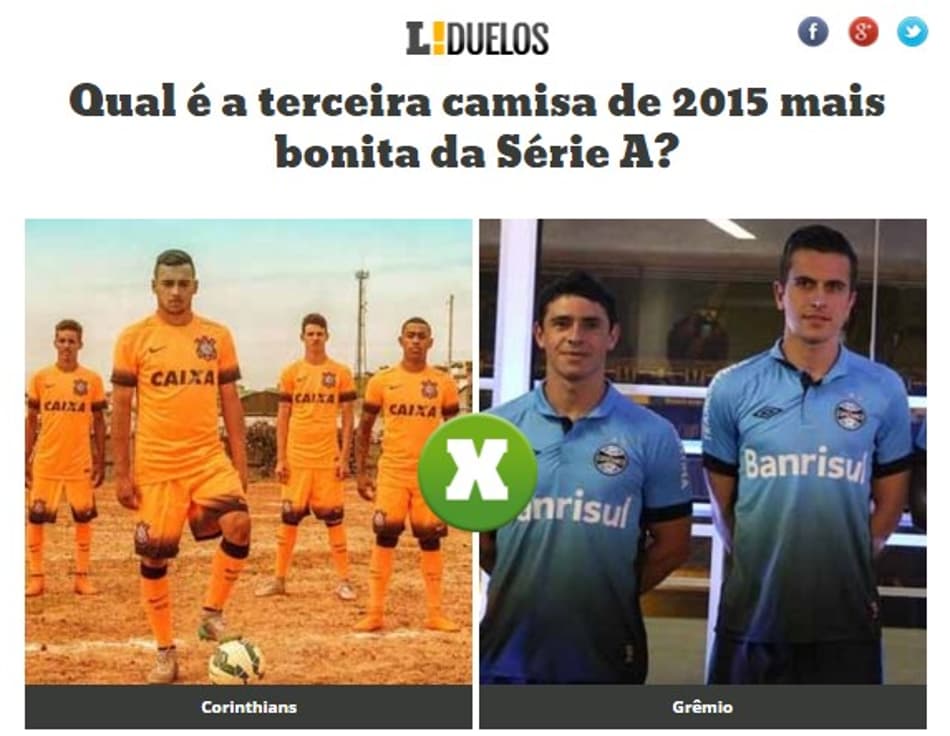 Qual é a terceira camisa de 2015 mais bonita da Série A?