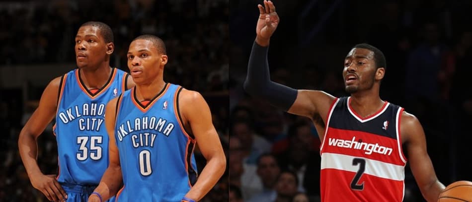 Westbrook e Durant são os melhores de dezembro no Oeste; Wall vence no Leste