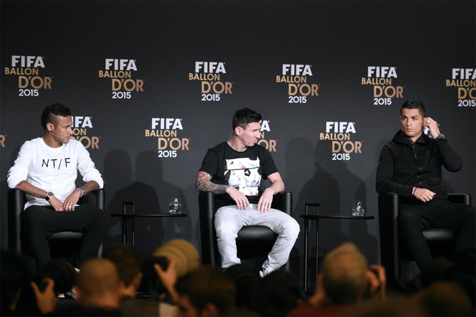 Bola de Ouro - Neymar, Messi e Cristiano Ronaldo