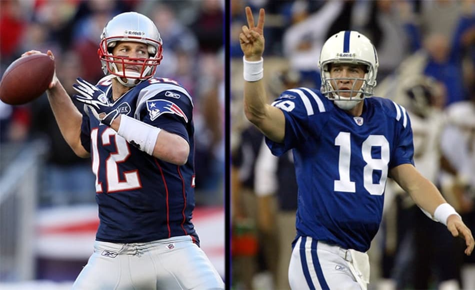 Os números da maior rivalidade da NFL: Manning x Brady