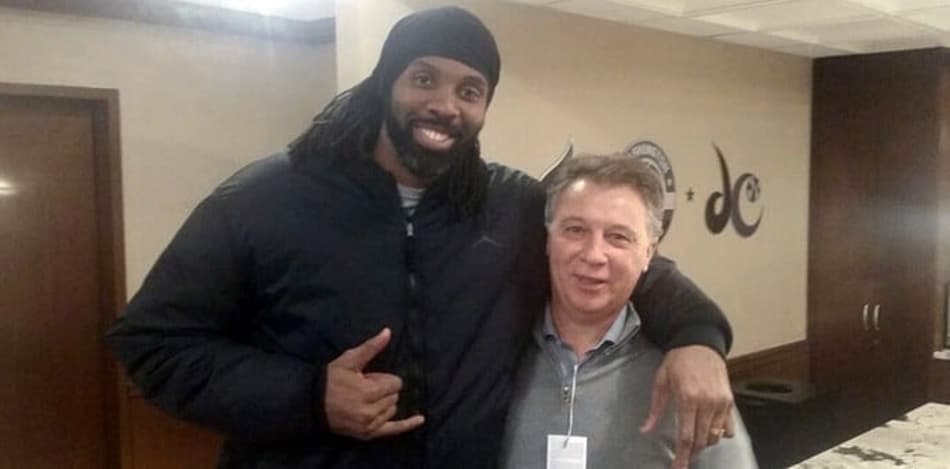 Nenê, do Washington Wizards, recebeu a visita do treinador da Seleção Brasileira, Rubén Magnano (Foto: Divulgação/CBB)