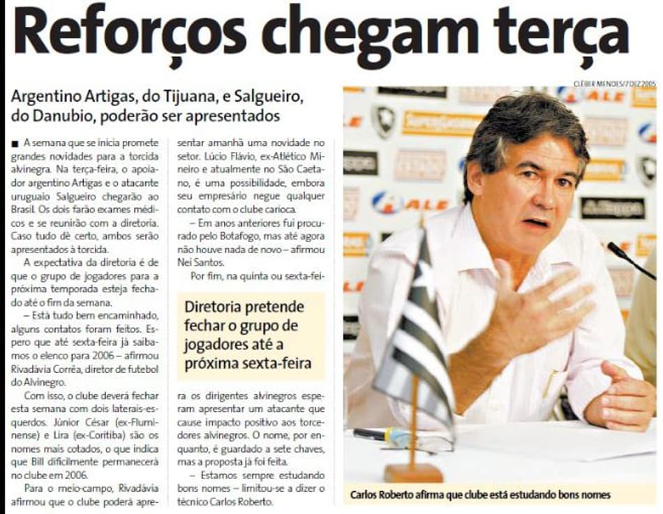 Relembre a "Novela Salgueiro" em dez atos. O primeiro foi noticiado pelo LANCE! em 11 de dezembro de 2005