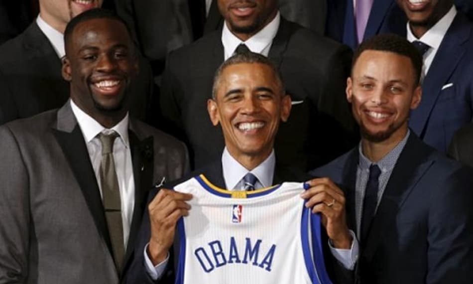Campeão, Golden State Warriors é recebido na Casa Branca por Barack Obama