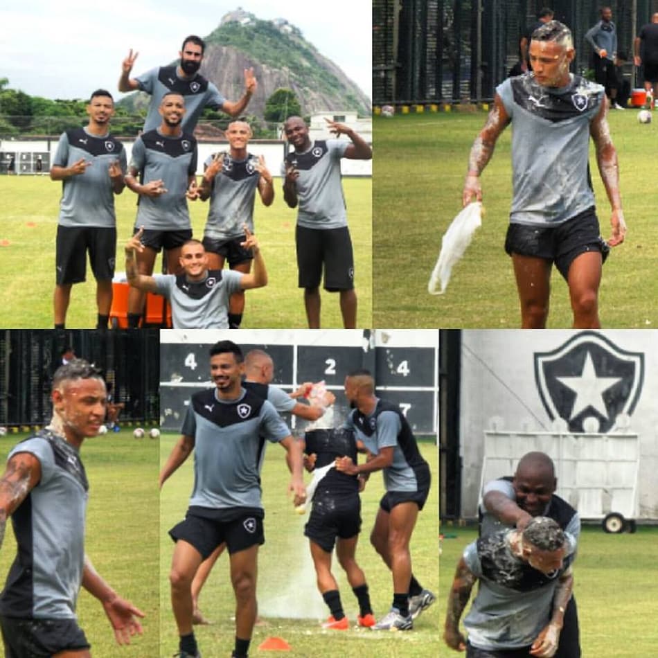 Neilton leva chuva de ovos e farinha após treino do Botafogo