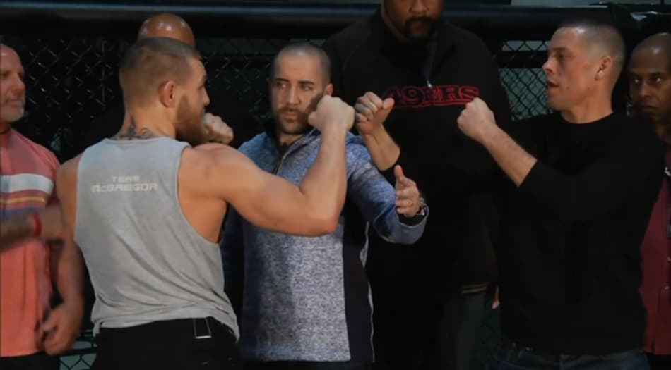 McGregor e Diaz trocam provocações em encarada antes do UFC 196. Veja!