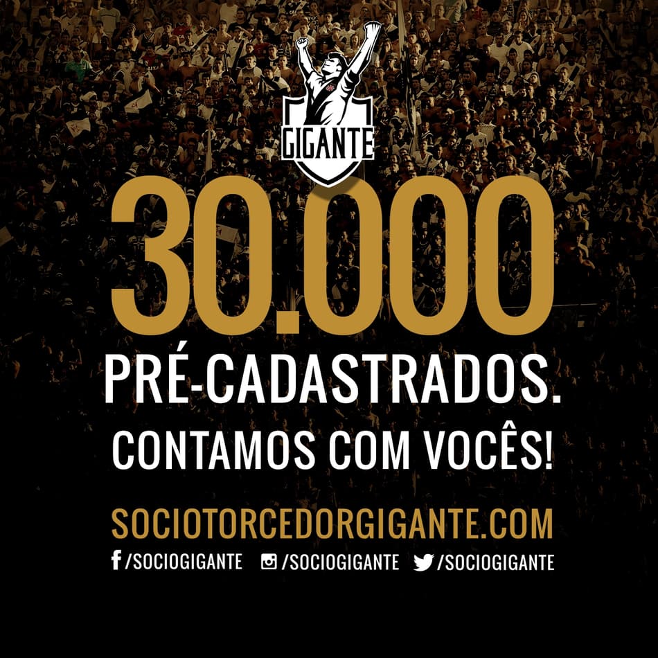 Programa de sócio-torcedor do Vasco já tem 30 mil pré-cadastrados