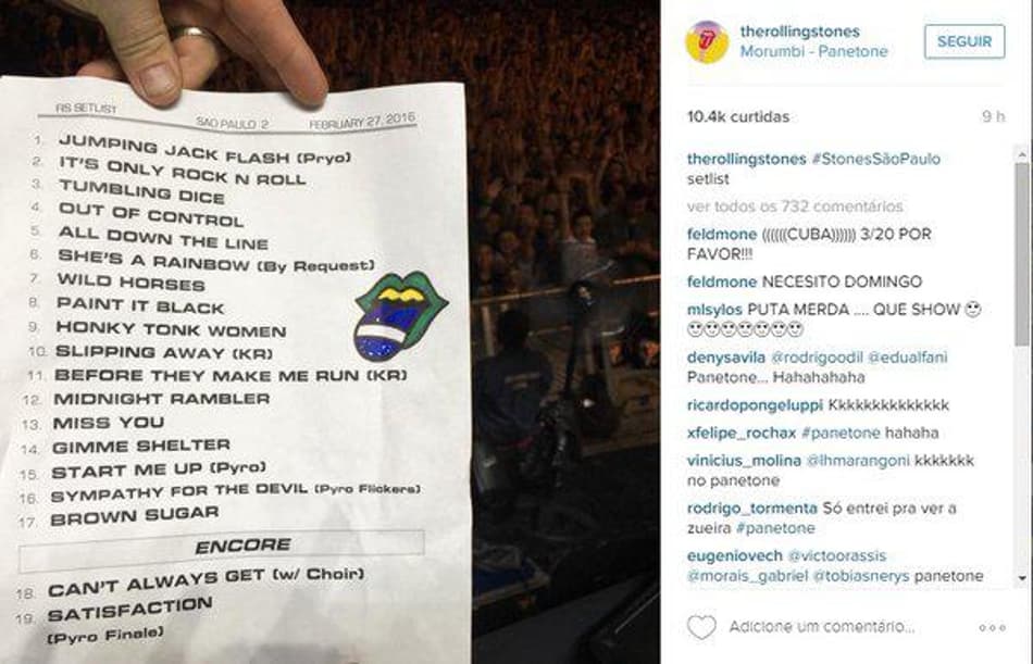 Humor Esportivo: Rolling Stones comete gafe e chama Morumbi de ‘Panetone’
