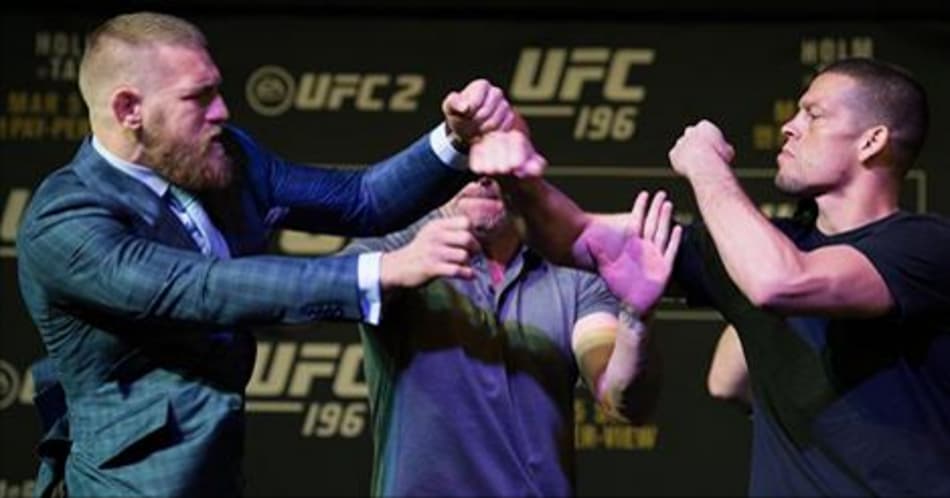 McGregor dá soco em Diaz durante encarada e provoca confusão. Veja!