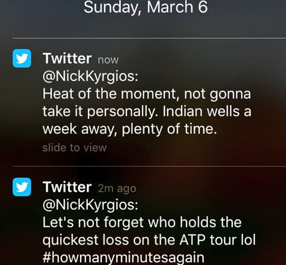 Kyrgios rebate e ironiza Tomic, mas apaga tweet