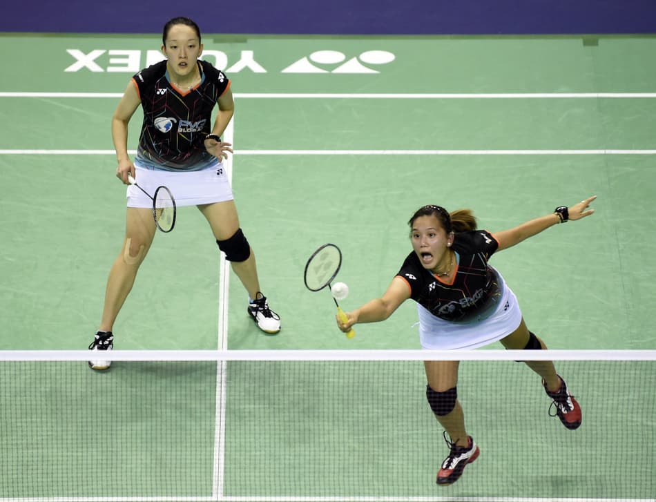 Eva Lee e Paula Lynn Obanana durante competição de Badminton (Foto: Divulgação /  Badminton Photo)