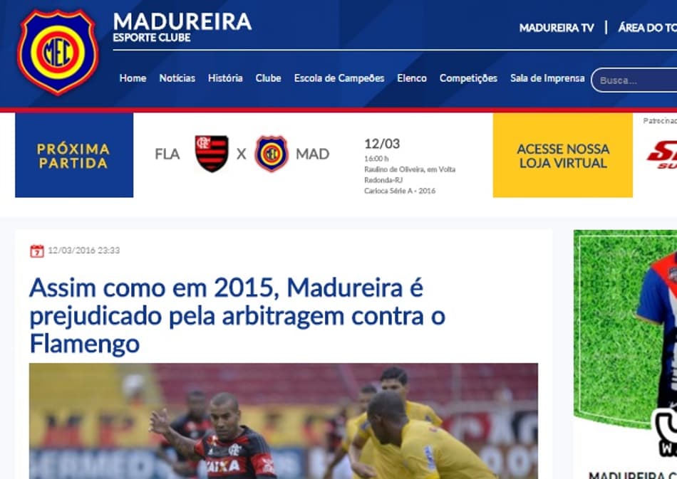 Na bronca! Madureira diz que voltou a ser prejudicado contra o Fla