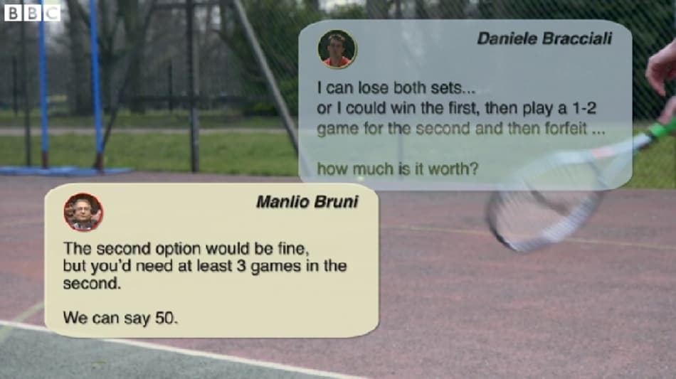 BBC destaca mensagens trocadas entre tenista e corruptor