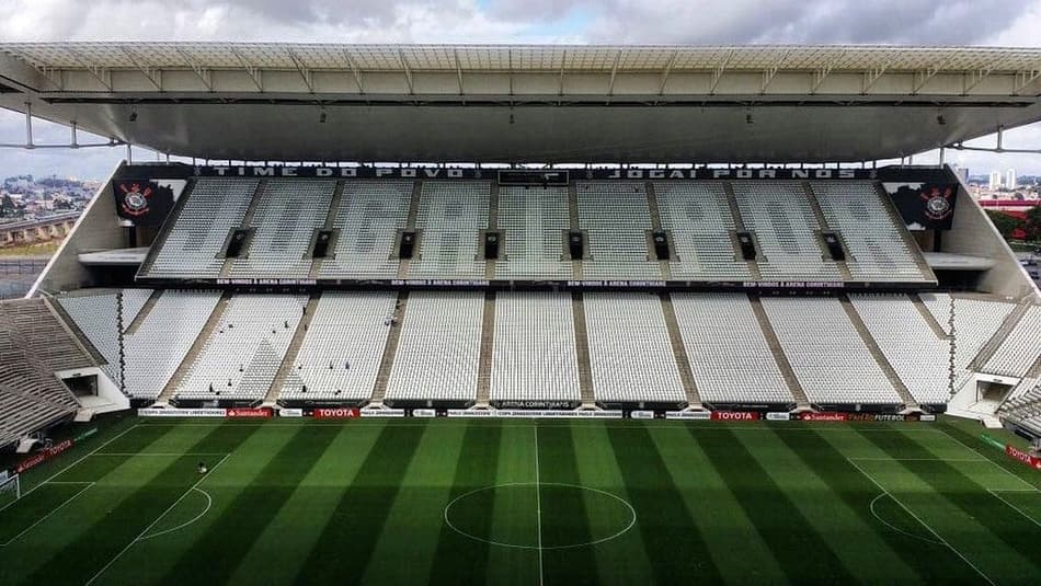 Mosaico da Arena Corinthians foi preparado nesta quarta-feira (Foto: Divulgação)