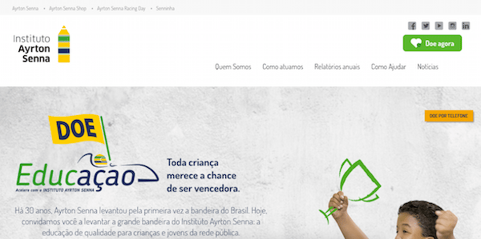Instituto Ayrton Senna lança campanha “Doe Educação”