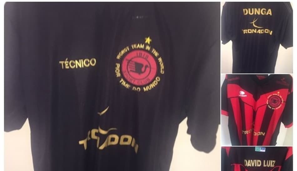 Humor: Íbis prepara camisas para David Luiz e Dunga