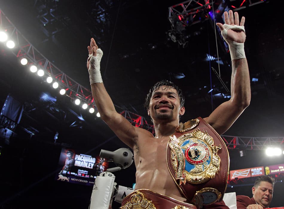Manny Pacquiao (luta contra Timothy Bradley, no dia 9/4/15)