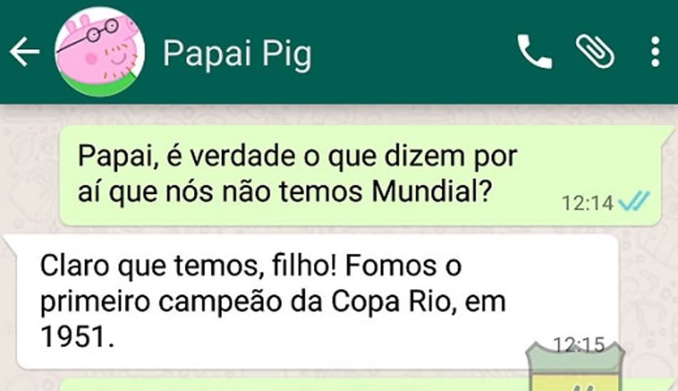 WhatsApp da Zoeira: Pai tenta explicar o mundial do Palmeiras ao filho