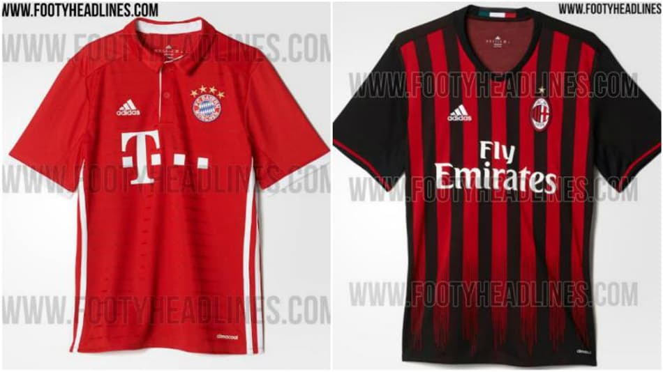 Novas camisas 1 de Bayern e Milan são mostradas na internet