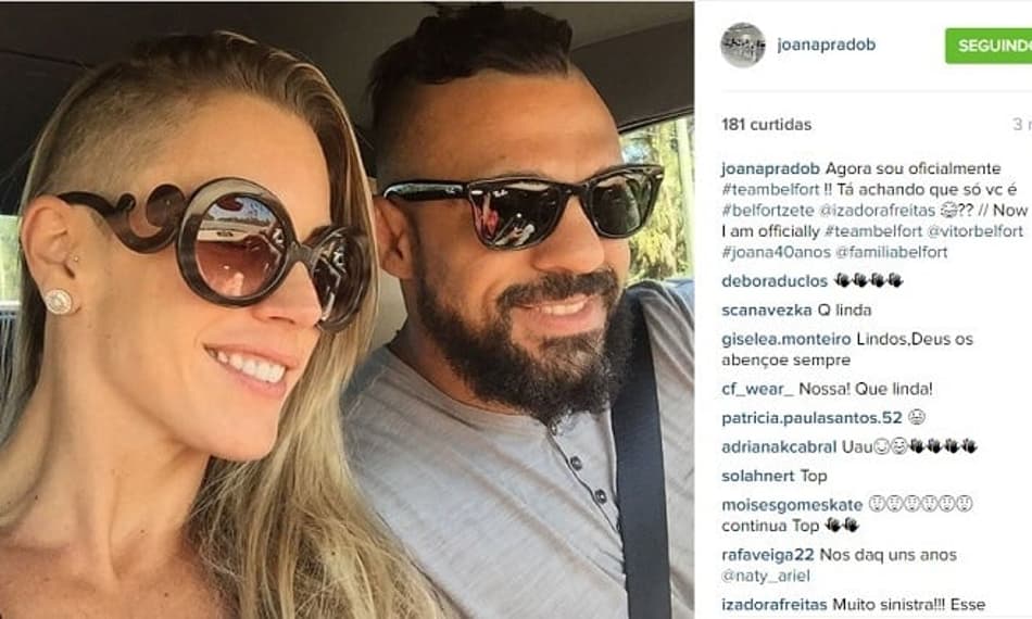 Joana Prado raspa a cabeça em homenagem a Vitor Belfort