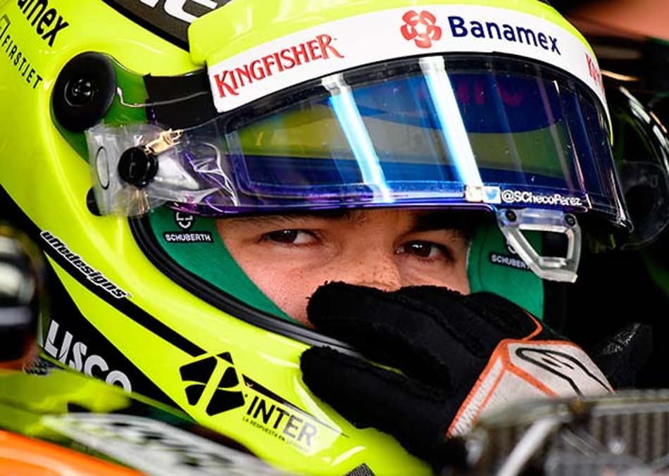Sergio Perez comemora bom resultado para a Force India