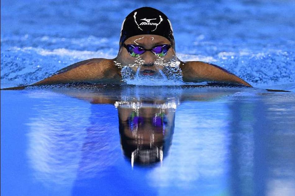 O Japonês Ippei Watanabe, durante a final dos 200m peito