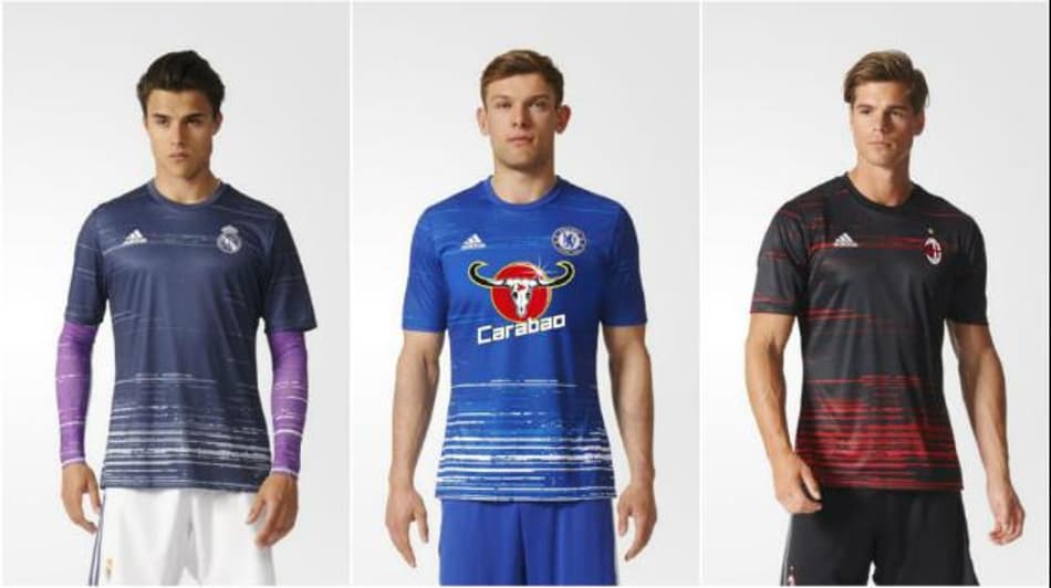 Real Madrid, Chelsea e Milan têm novas camisas de pré-jogo lançadas