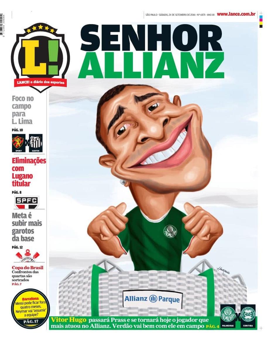 Vitor Hugo vai se tornar o jogador com mais partidas no Allianz Parque